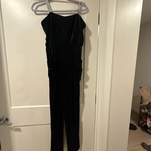 Monique Lhuillier Black Velvet Jumpsuit